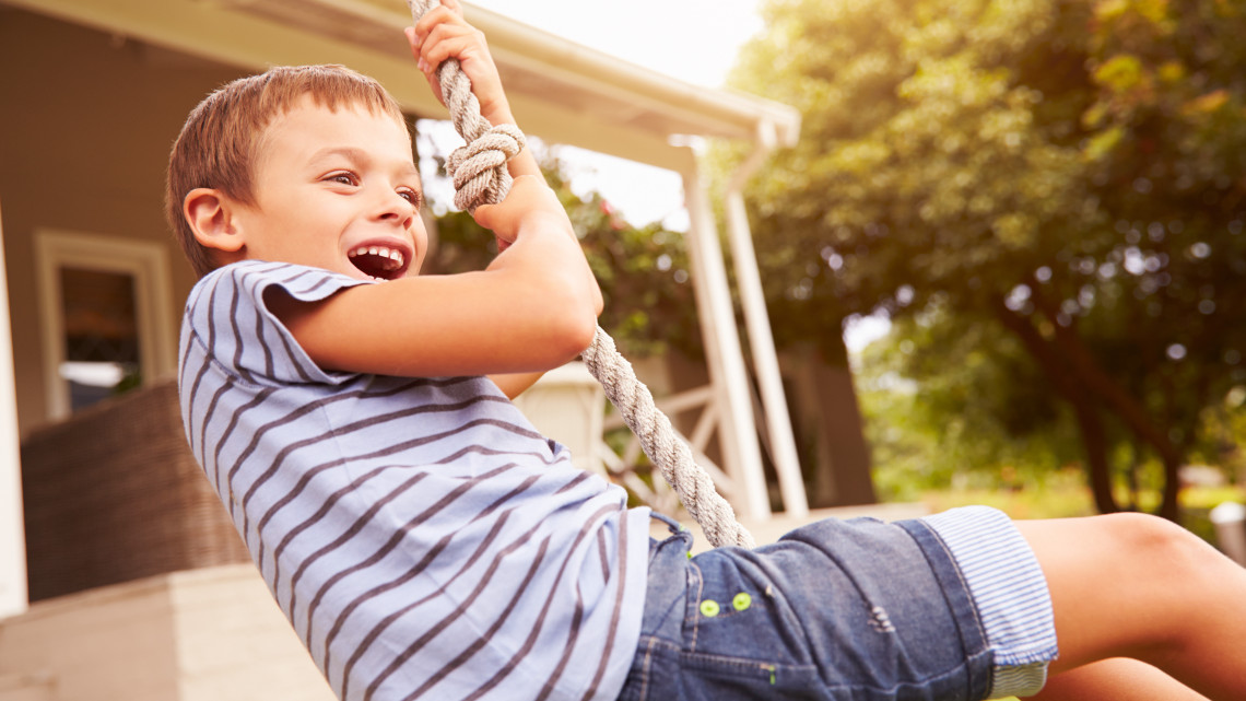 Boy on a swing